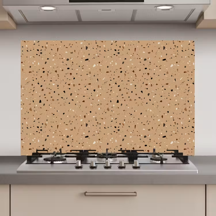 Spatscherm keuken - Terrazzo - Patroon - Beige — 1