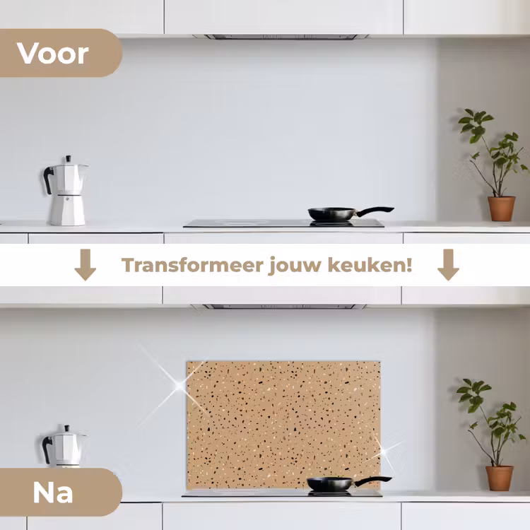 Spatscherm keuken - Terrazzo - Patroon - Beige — 3