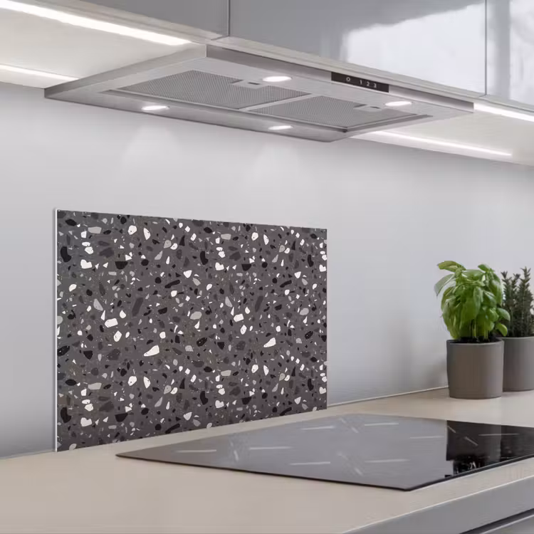 Spatscherm keuken - Terrazzo - Patroon - Grijs — 5