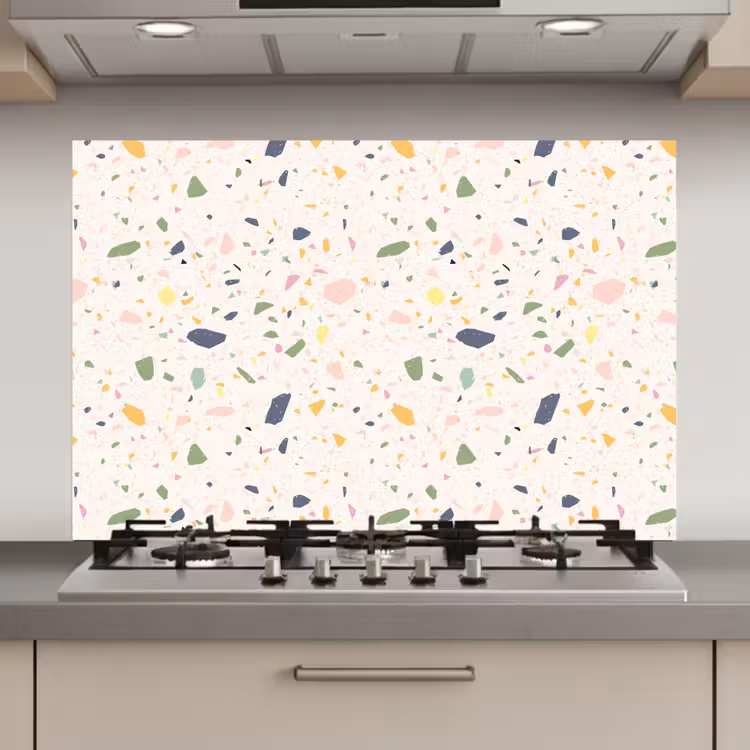 Spatscherm keuken - Terrazzo - Patroon - Kleurrijk - Festival — 1