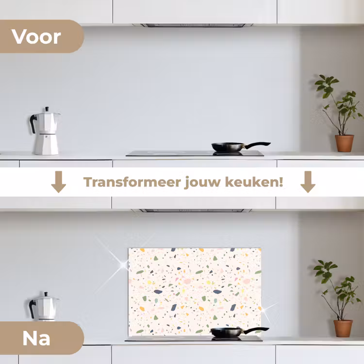 Spatscherm keuken - Terrazzo - Patroon - Kleurrijk - Festival — 3
