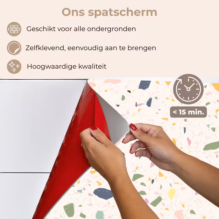 Spatscherm keuken - Terrazzo - Patroon - Kleurrijk - Festival — 4