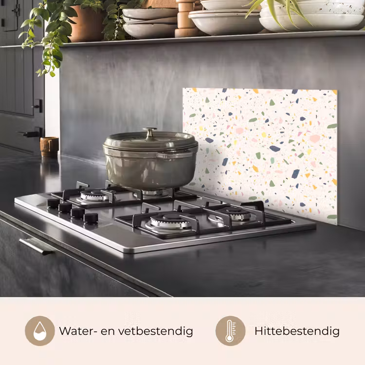 Spatscherm keuken - Terrazzo - Patroon - Kleurrijk - Festival — 7