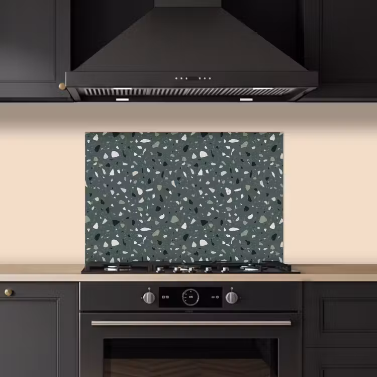 Spatscherm keuken - Terrazzo - Patroon - Kleurrijk - Groen — 2