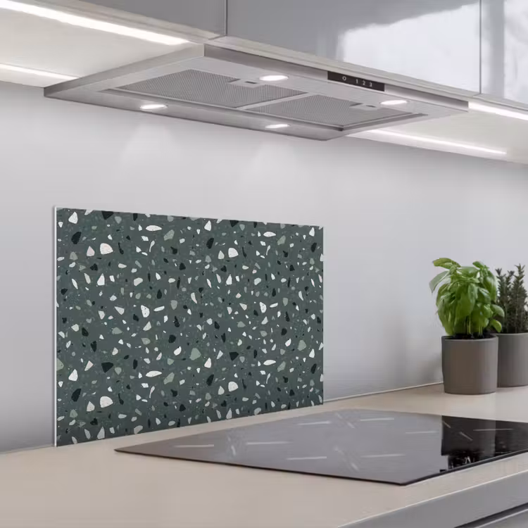 Spatscherm keuken - Terrazzo - Patroon - Kleurrijk - Groen — 5