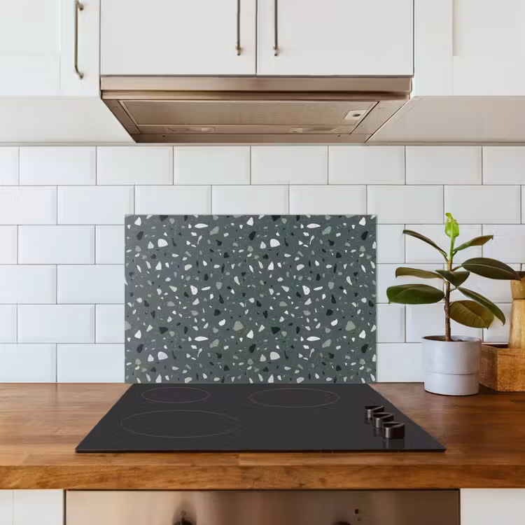 Spatscherm keuken - Terrazzo - Patroon - Kleurrijk - Groen — 6