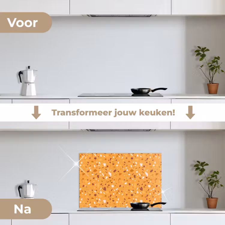 Spatscherm keuken - Terrazzo - Patroon - Okergeel — 3