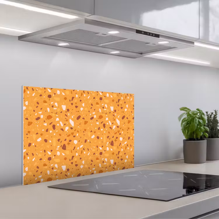 Spatscherm keuken - Terrazzo - Patroon - Okergeel — 5
