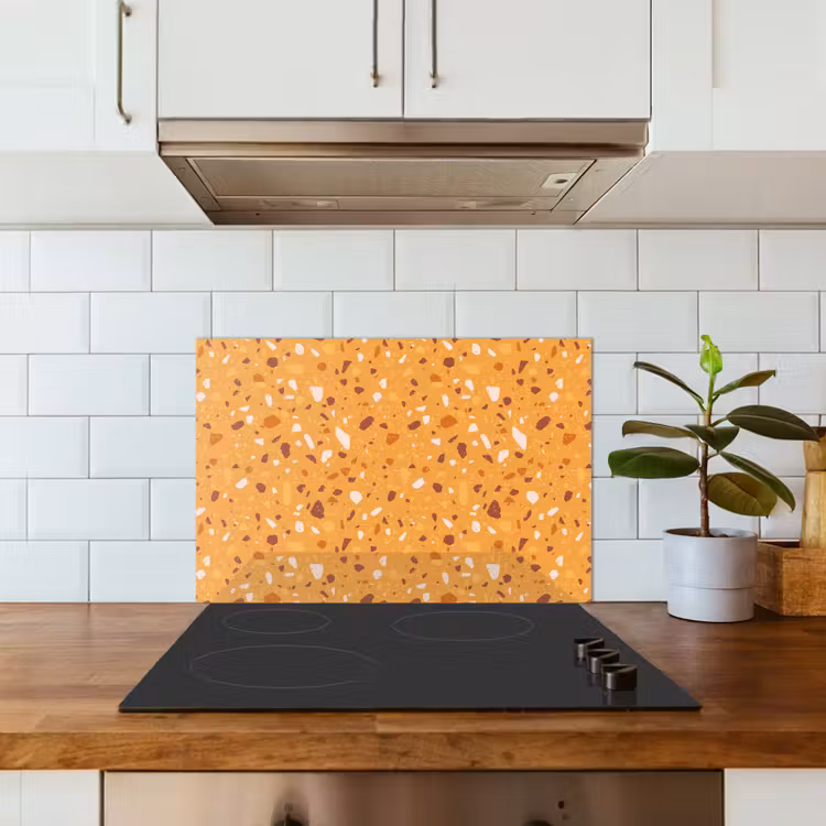Spatscherm keuken - Terrazzo - Patroon - Okergeel — 6