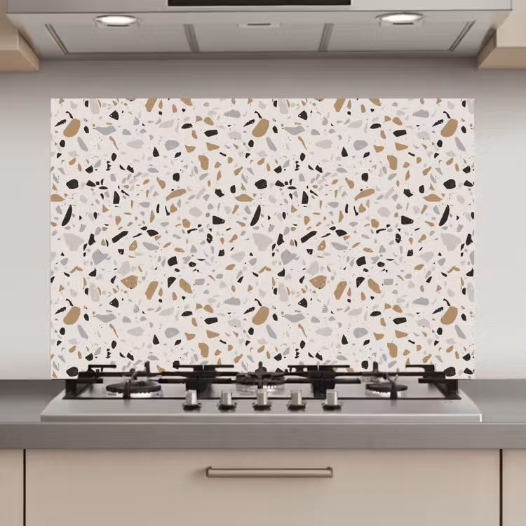 Spatscherm keuken - Terrazzo - Patroon - Staal — 1