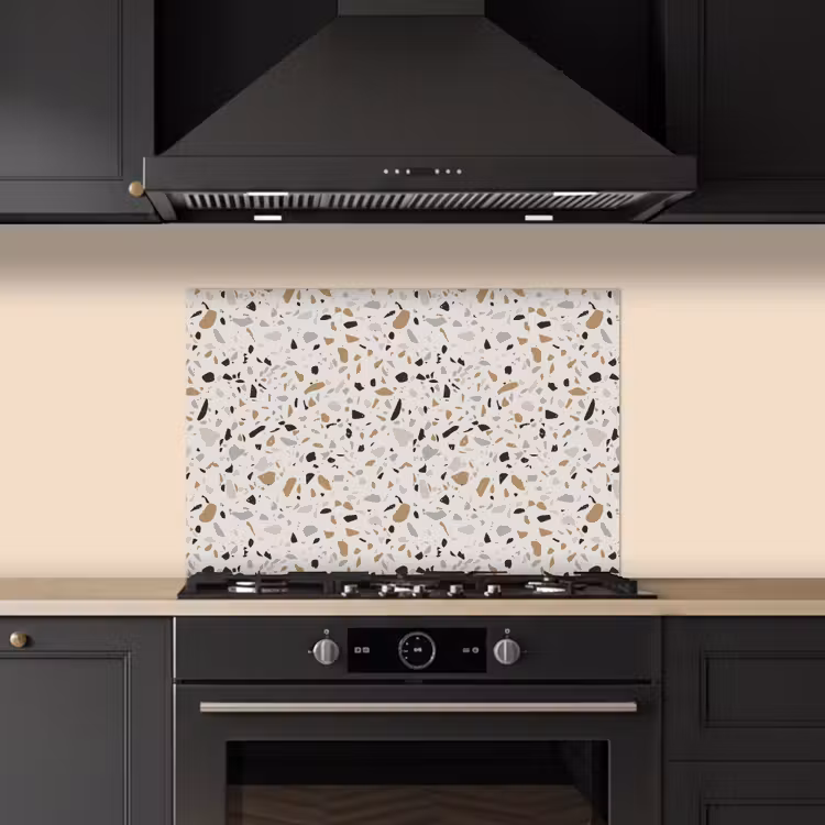 Spatscherm keuken - Terrazzo - Patroon - Staal — 2