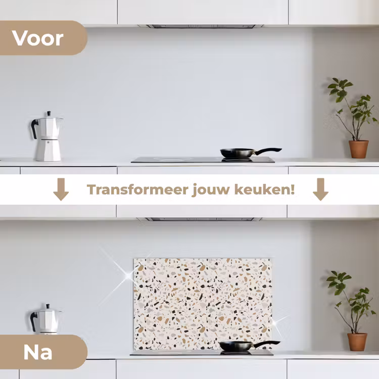 Spatscherm keuken - Terrazzo - Patroon - Staal — 3