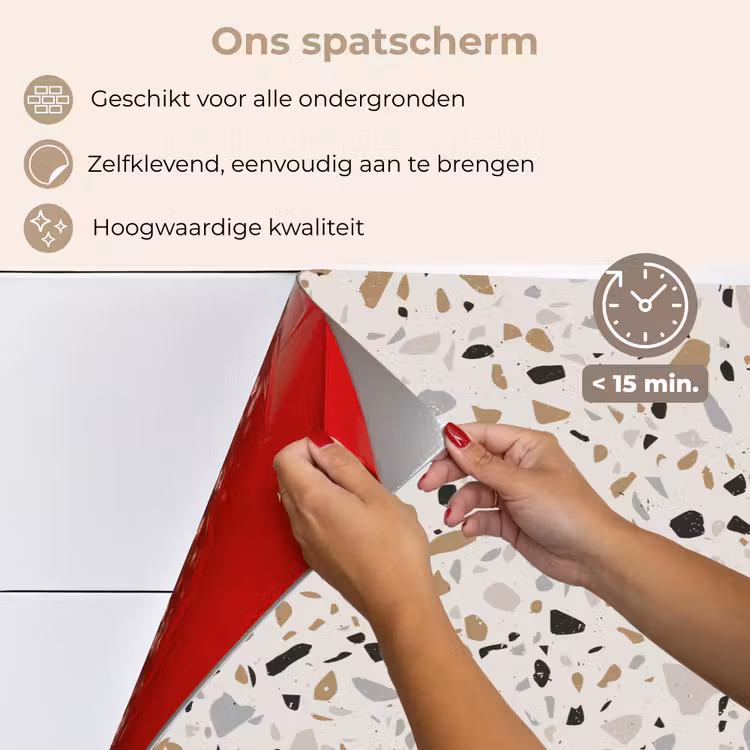 Spatscherm keuken - Terrazzo - Patroon - Staal — 4