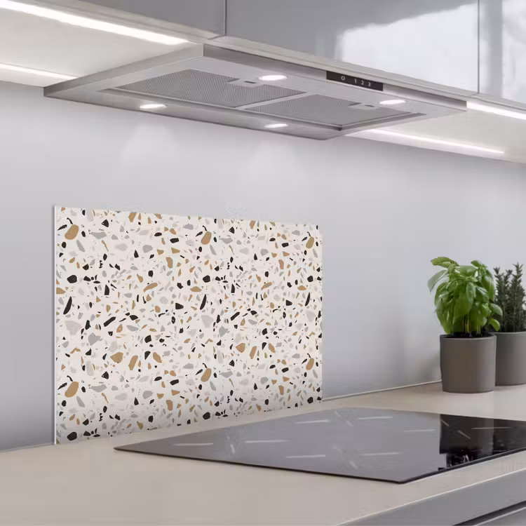 Spatscherm keuken - Terrazzo - Patroon - Staal — 5