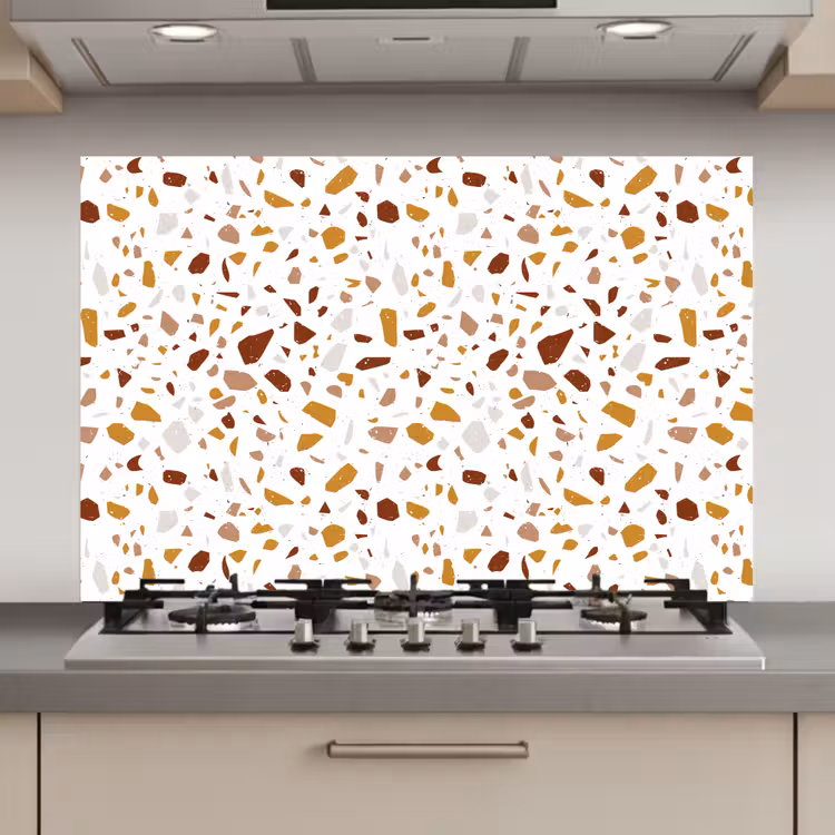 Spatscherm keuken - Terrazzo - Patroon - Wit - Urban — 1