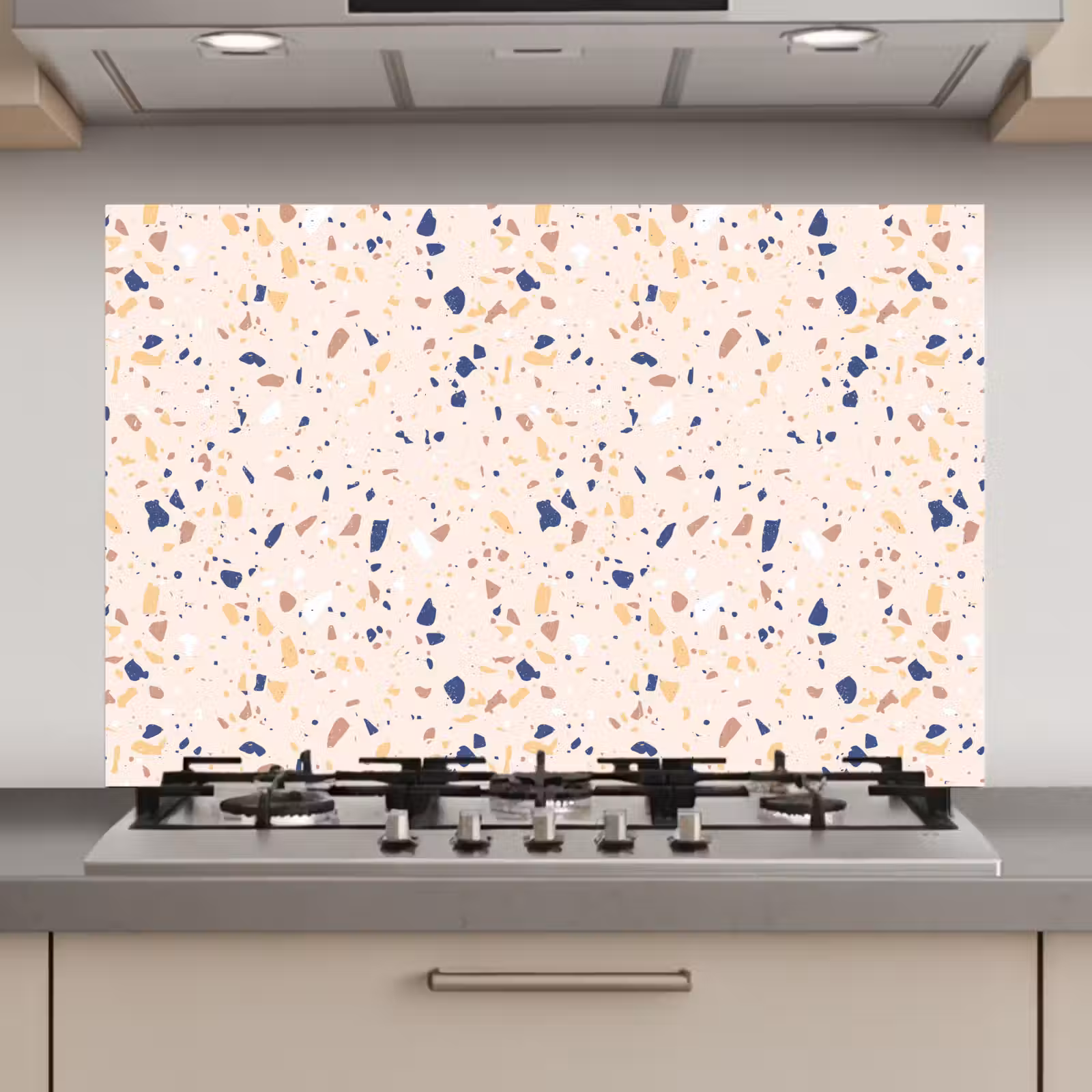 Spatscherm keuken - Terrazzo - Patroon - Kleurrijk - Indigo — 1
