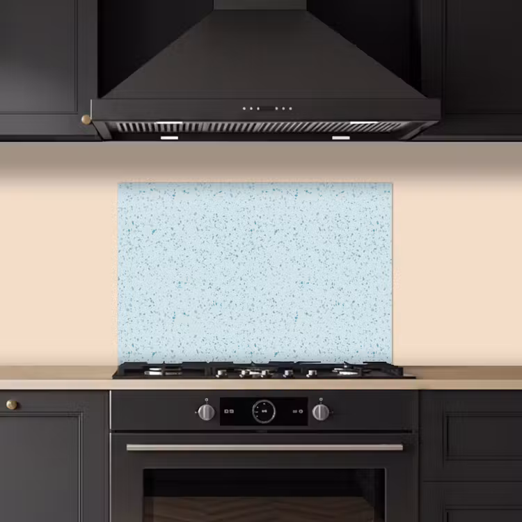 Spatscherm keuken - Terrazzo - Patroon - Kleurrijk - Baby Blauw — 2