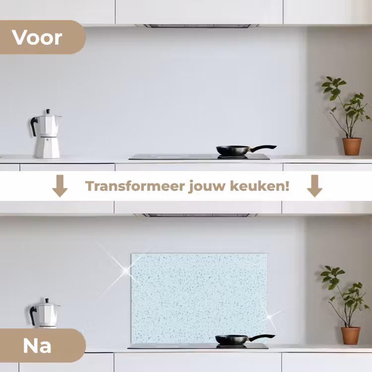 Spatscherm keuken - Terrazzo - Patroon - Kleurrijk - Baby Blauw — 3