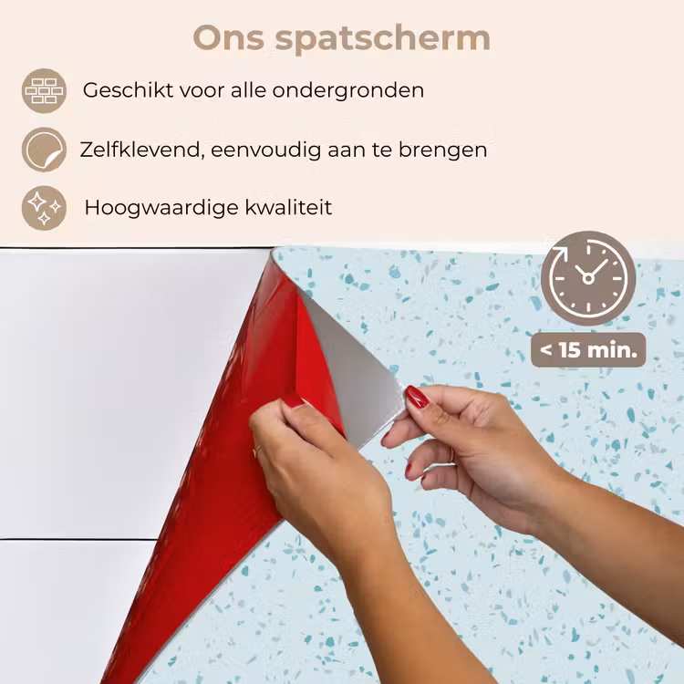 Spatscherm keuken - Terrazzo - Patroon - Kleurrijk - Baby Blauw — 4