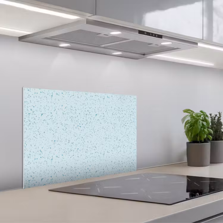 Spatscherm keuken - Terrazzo - Patroon - Kleurrijk - Baby Blauw — 5