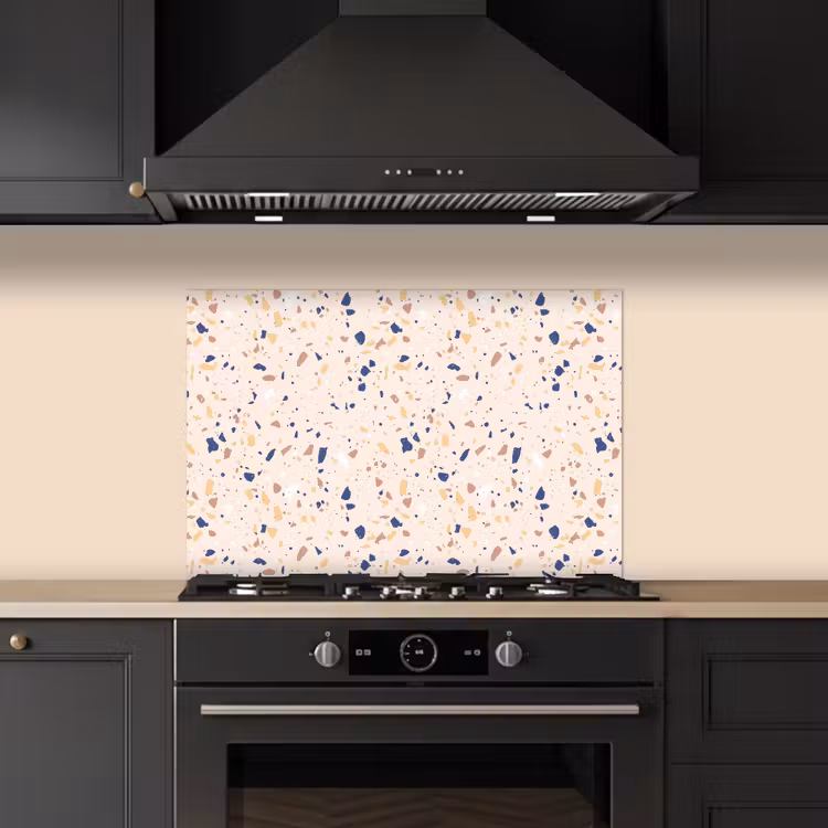 Spatscherm keuken - Terrazzo - Patroon - Kleurrijk - Indigo — 2