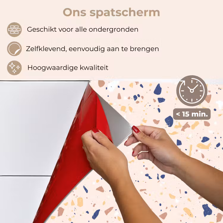 Spatscherm keuken - Terrazzo - Patroon - Kleurrijk - Indigo — 4