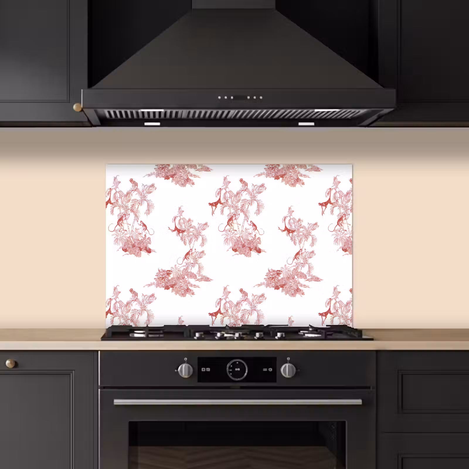 Spatscherm keuken - Chimpansee - Beplanting - Rood — 1