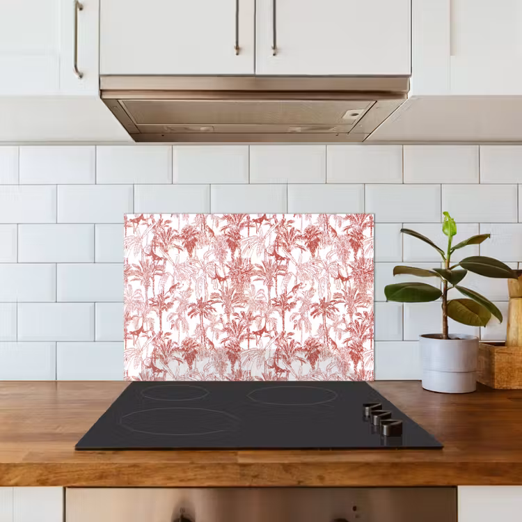 Spatscherm keuken - Aap - Oerwoud - Rood — 5