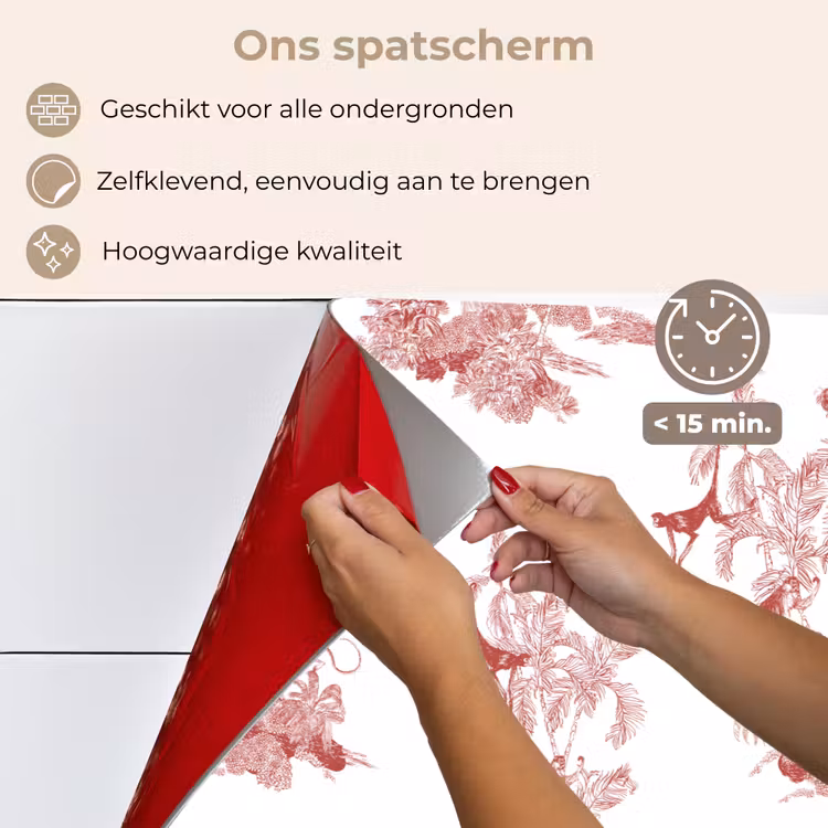 Spatscherm keuken - Chimpansee - Beplanting - Rood — 3