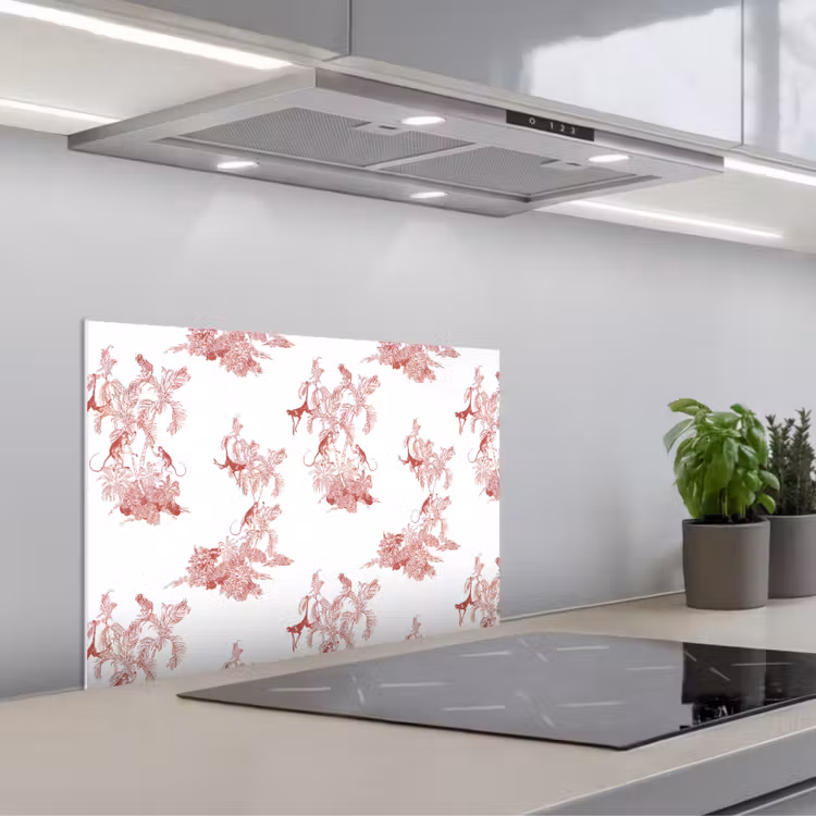 Spatscherm keuken - Chimpansee - Beplanting - Rood — 4