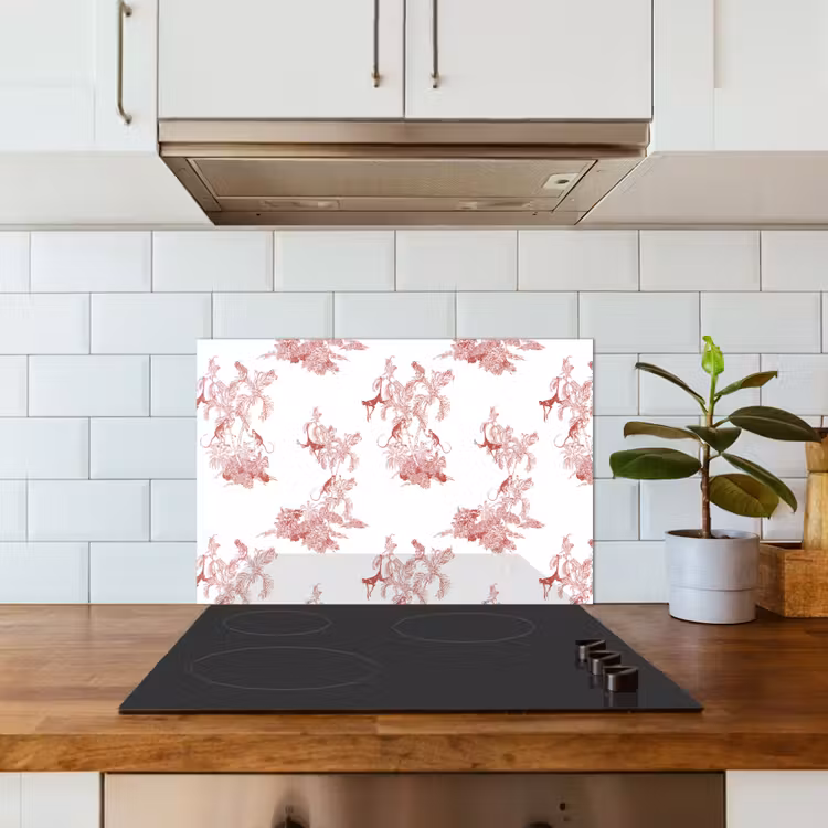 Spatscherm keuken - Chimpansee - Beplanting - Rood — 5