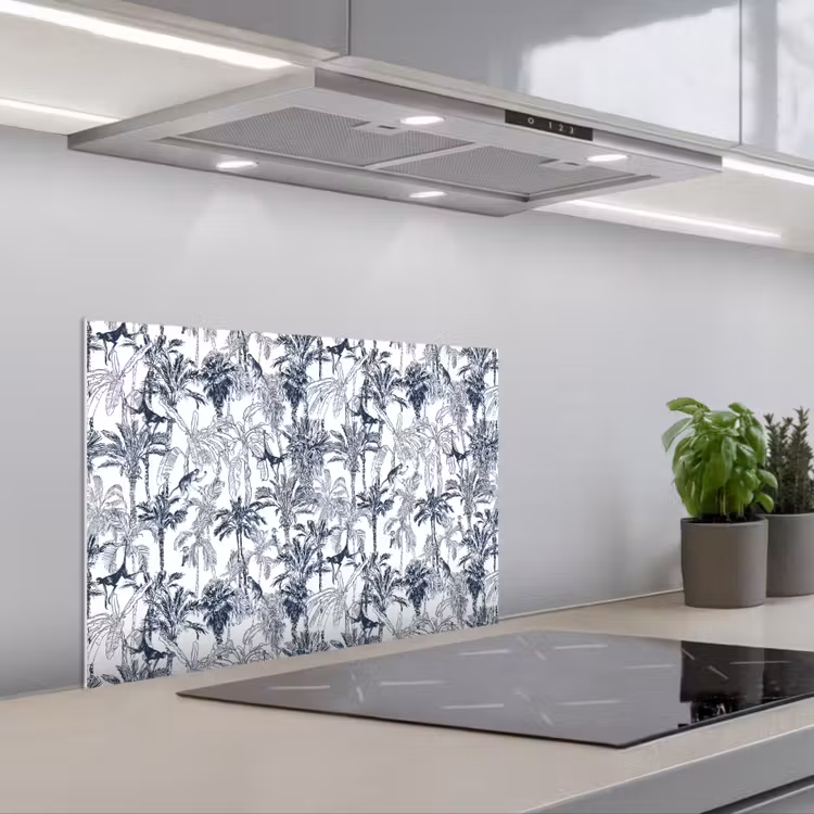 Spatscherm keuken - Aap - Jungle - Blauw — 4