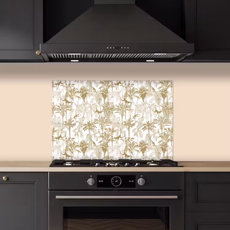 Spatscherm keuken - Apen - Jungle - Abstract - Beige — 1
