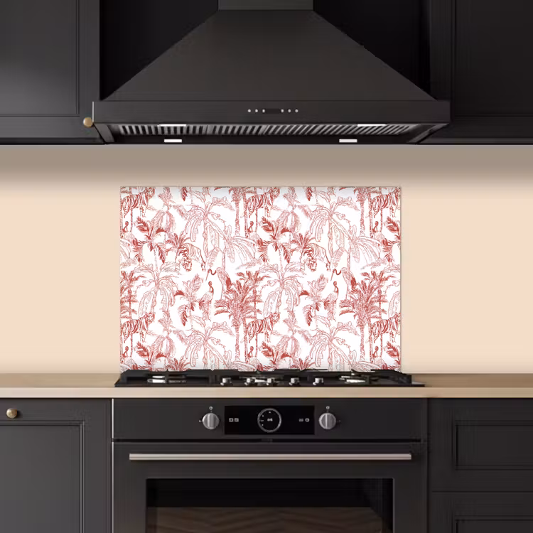 Spatscherm keuken - Dieren - Abstract - Rood — 1