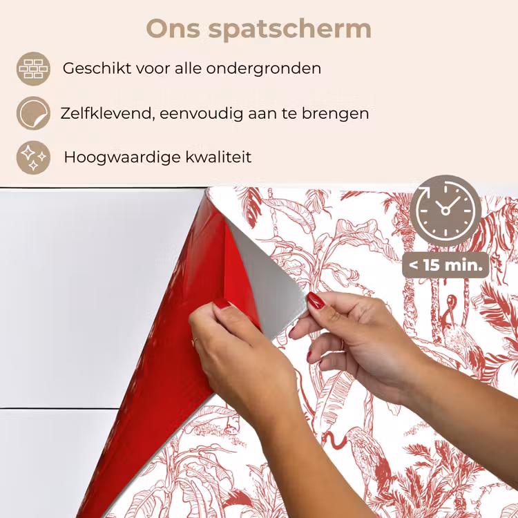 Spatscherm keuken - Dieren - Abstract - Rood — 3