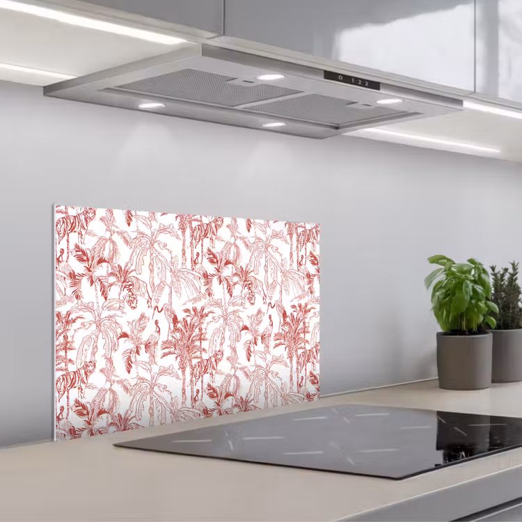 Spatscherm keuken - Dieren - Abstract - Rood — 4