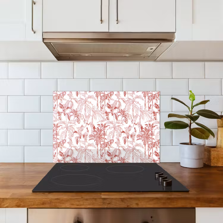 Spatscherm keuken - Dieren - Abstract - Rood — 5