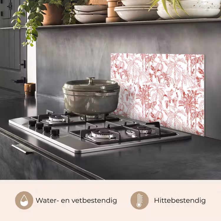 Spatscherm keuken - Dieren - Abstract - Rood — 6