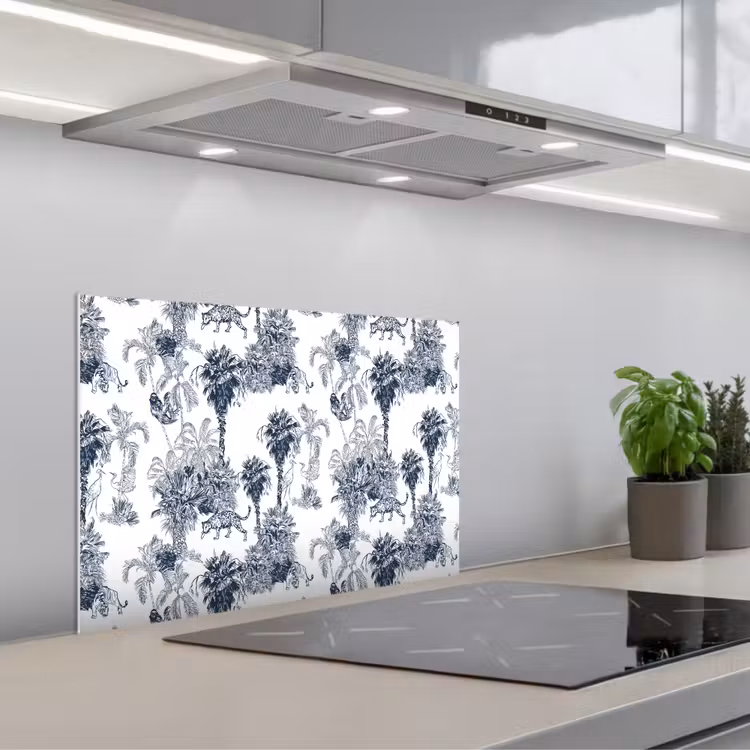 Spatscherm keuken - Jungle - Beplanting - Blauw — 4