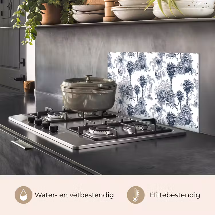 Spatscherm keuken - Jungle - Beplanting - Blauw — 6