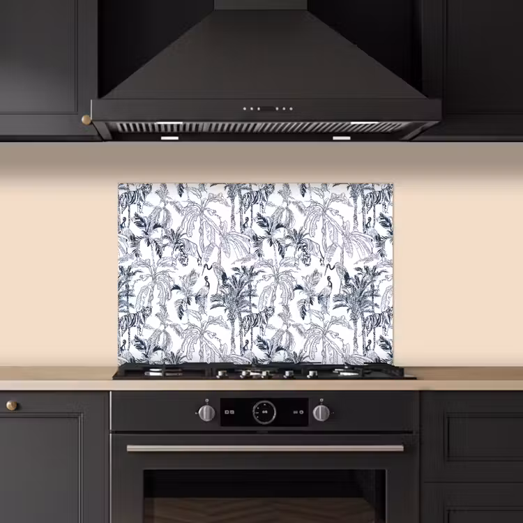 Spatscherm keuken - Tijger - Jungle - Blauw — 1