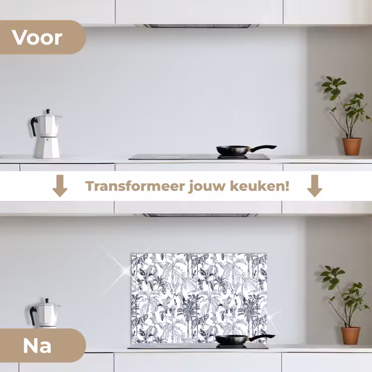 Spatscherm keuken - Tijger - Jungle - Blauw — 2