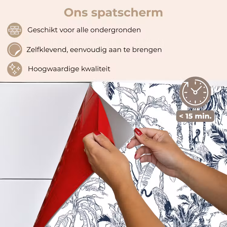 Spatscherm keuken - Tijger - Jungle - Blauw — 3