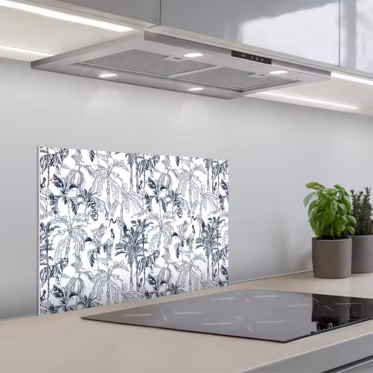 Spatscherm keuken - Tijger - Jungle - Blauw — 4