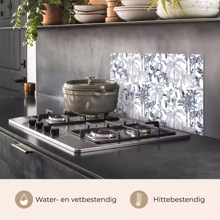 Spatscherm keuken - Tijger - Jungle - Blauw — 6