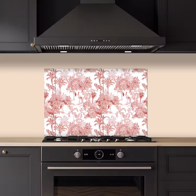 Spatscherm keuken - Tijger - Jungle - Natuur - Rood — 1