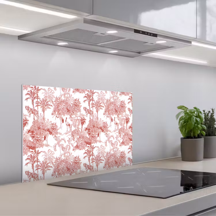 Spatscherm keuken - Tijger - Jungle - Natuur - Rood — 4
