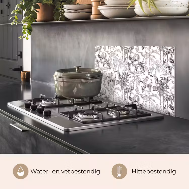 Spatscherm keuken - Tijger - Oerwoud - Grijs — 6
