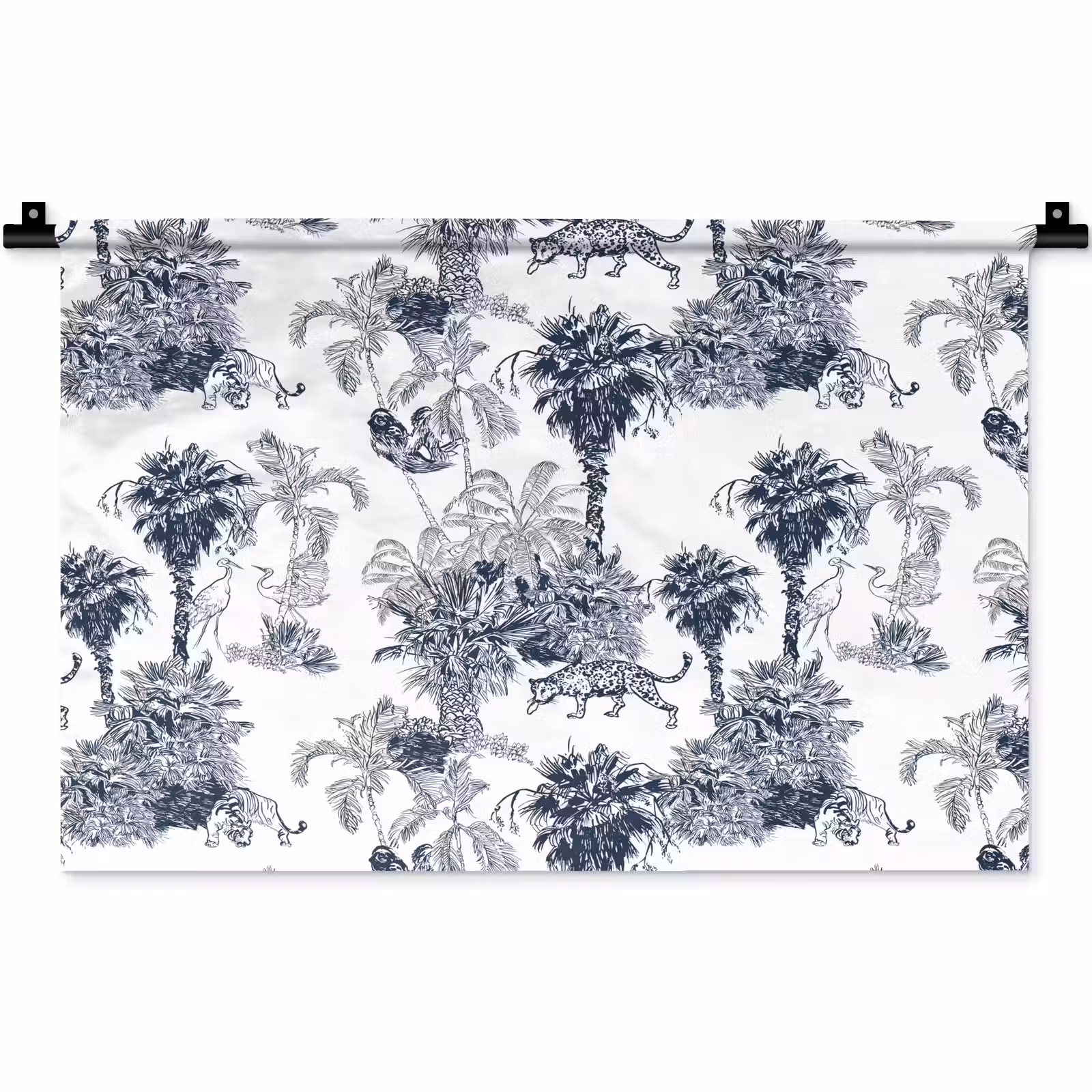 Wandkleed - Jungle - Beplanting - Blauw — 1