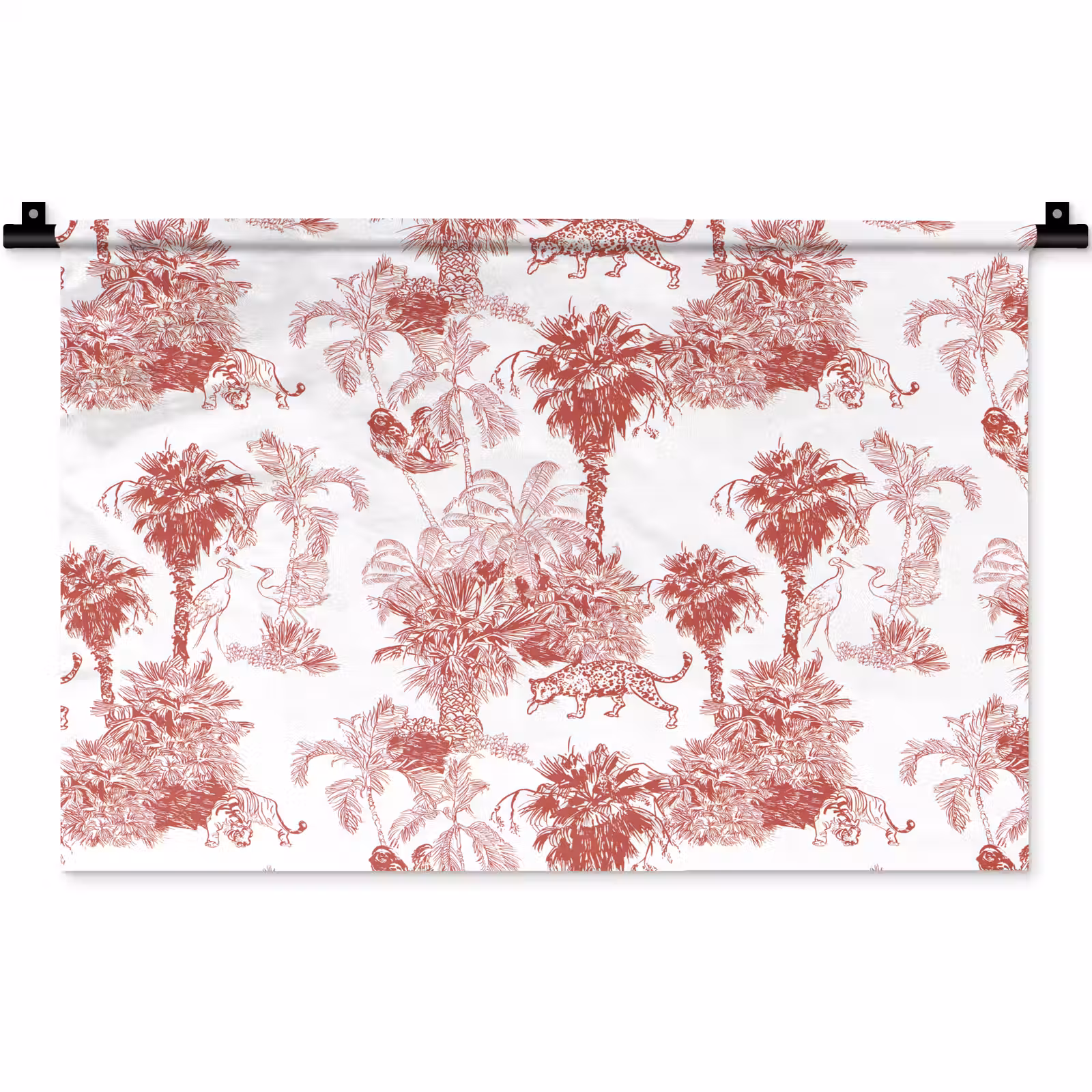Wandkleed - Jungle - Natuur - Rood — 1